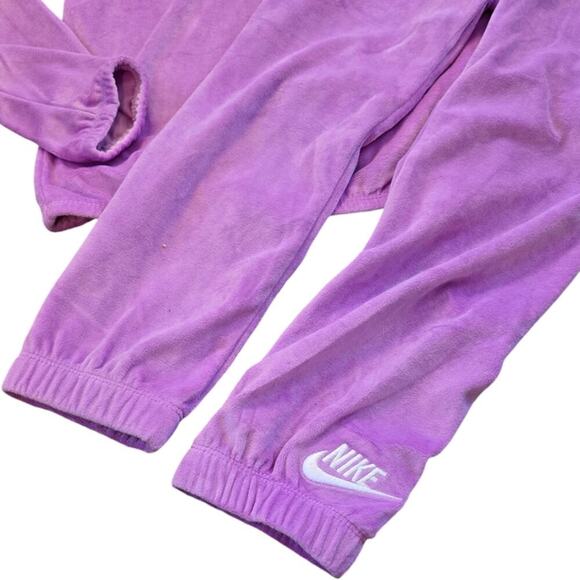Nike 2pc Lilac Lavender Purple Velour Pants‎ and Hoodie Size 6 New! - Picture 5 of 11